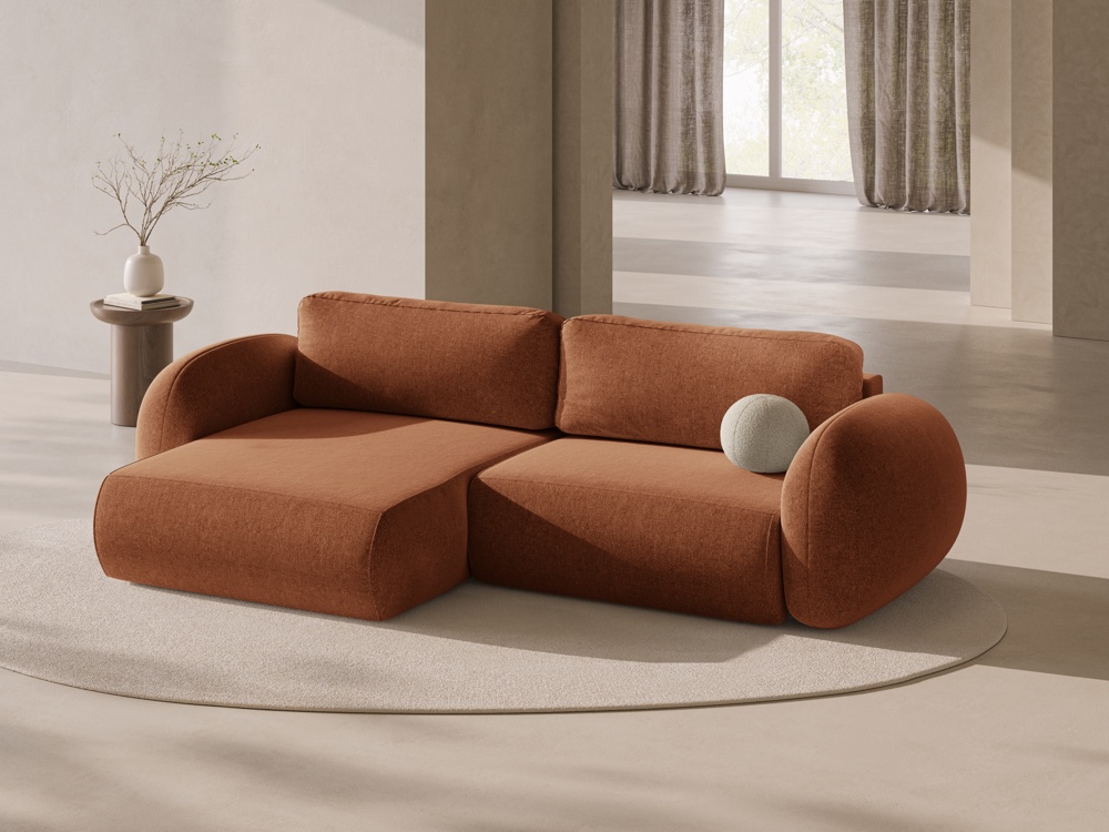 Maison Heritage Interieur Kora, canapé d'angle reversible avec coffre de rangement, convertible 3 places