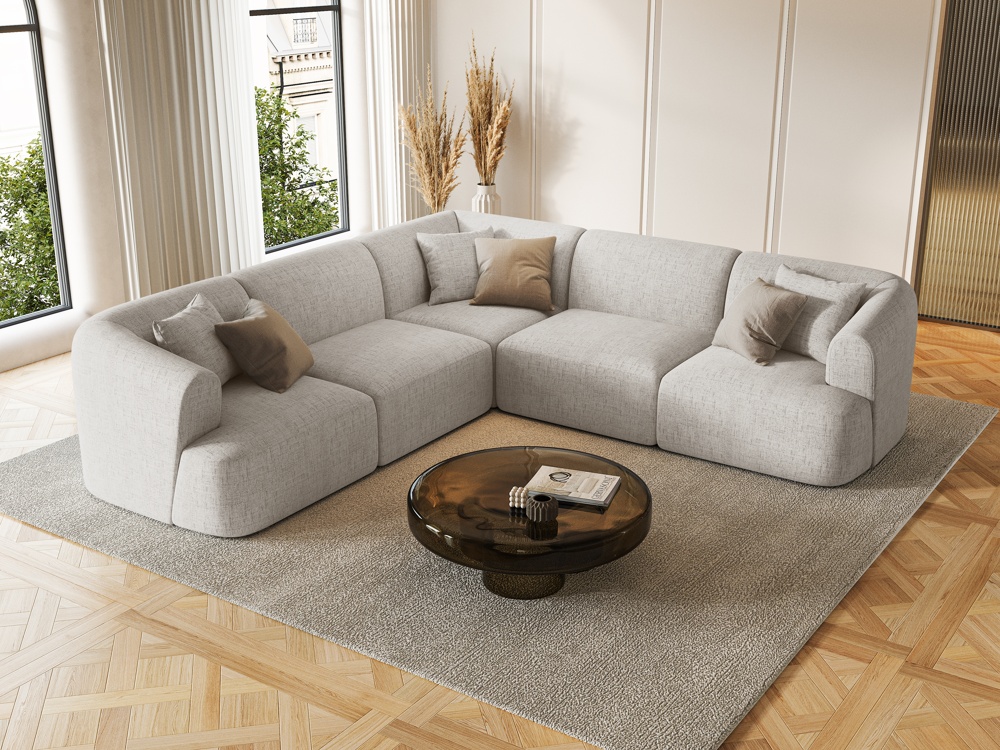 Maison Heritage Interieur Talia, modular symmetrical corner sofa 6 seats
