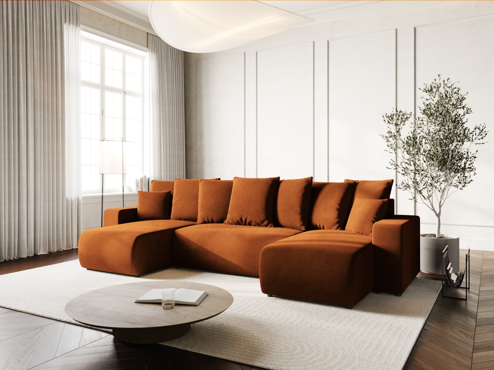 Maison Heritage Interieur Jini, panoramic sofa with box and sleeping function 5 seats