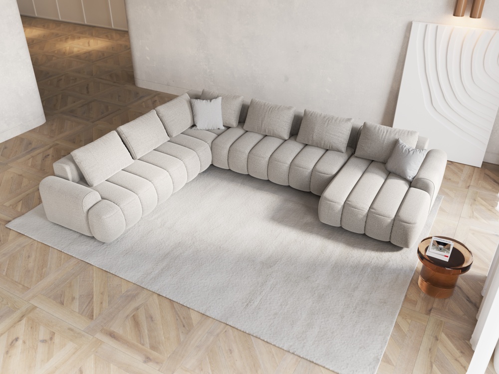 Maison Heritage Interieur Kimi, panoramic sofa with box and sleeping function 6 seats