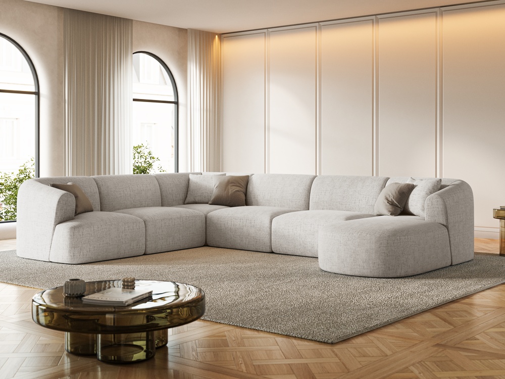 Maison Heritage Interieur Talia, panoramic corner sofa 7 seats